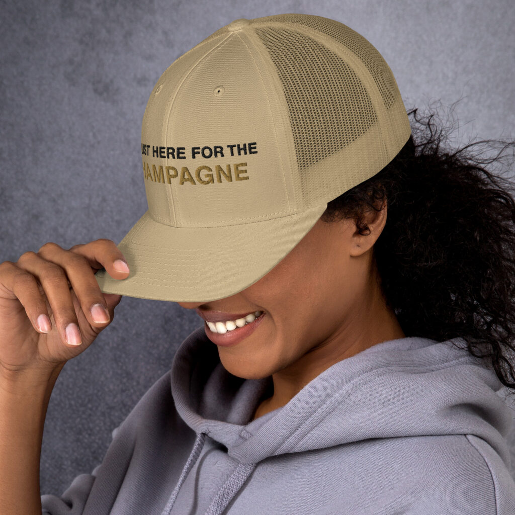 I'm just here for the champagne embroidery cap for sale