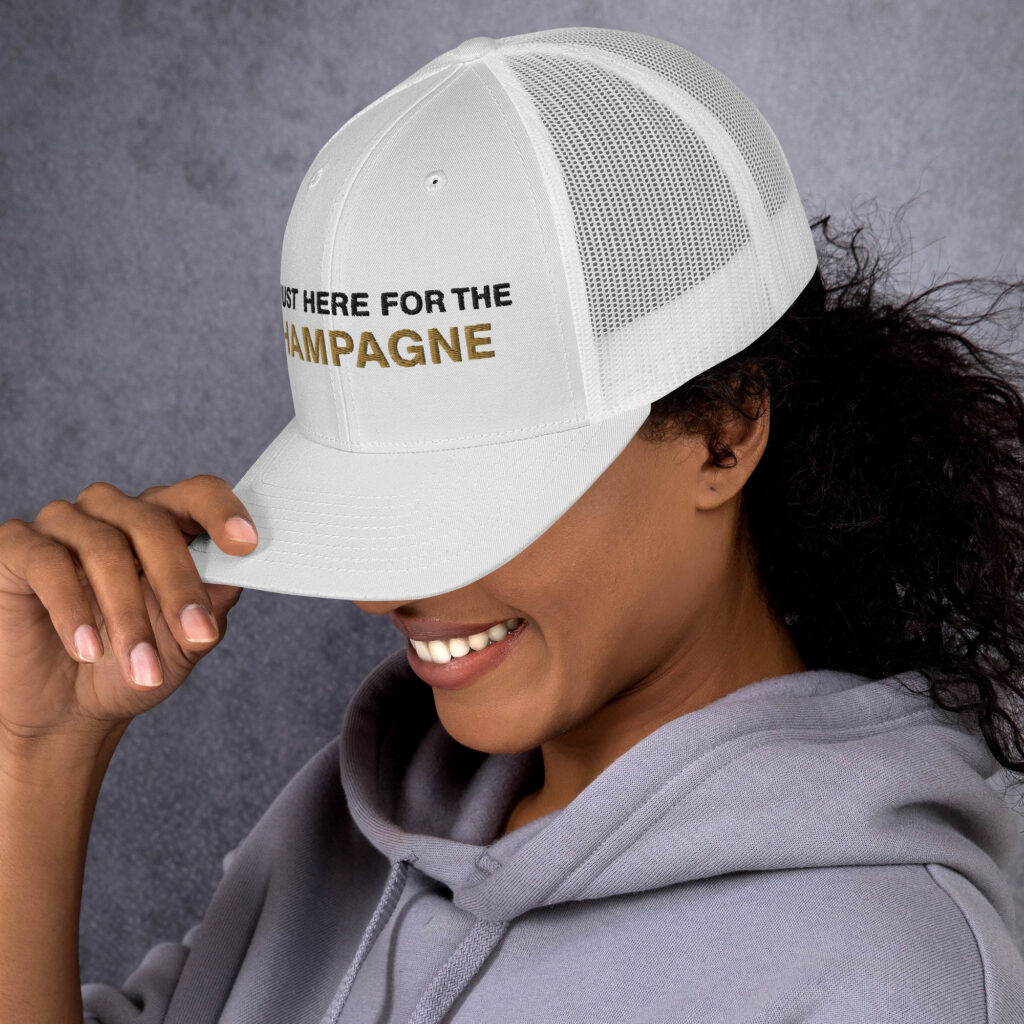 I'm just here for the champagne embroidery cap for sale
