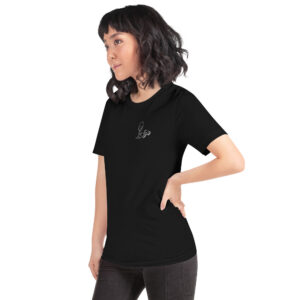 “I'm just here for the champagne” text on the back - statement t-shirt for true champagne lovers - Image 3