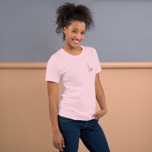 “I'm just here for the champagne” text on the back - statement t-shirt for true champagne lovers - Image 7