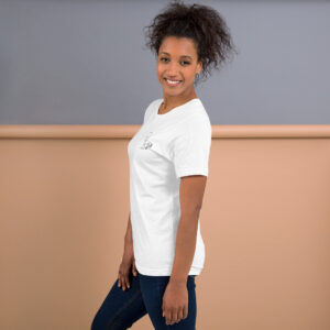 “I'm just here for the champagne” text on the back - statement t-shirt for true champagne lovers - Image 11